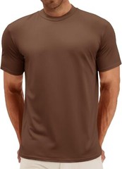Mens Summer Short Sleeve Mock Turtleneck Tee Casual Basic Pullover Top