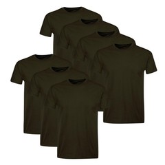 7 Pack Mens Stay-Tucked 100% Cotton Crew T-Shirts, Best Undershirts Small Black