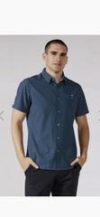 7 Diamonds 4 Way Stretch Dress Shirt Mens Large Preppy Wicking Modern Geometric