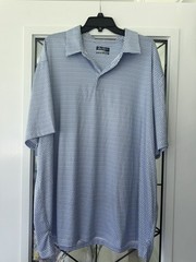Men’s Ben Hogan Blue Patterned Short Sleeve Collared Shirt Size 3X