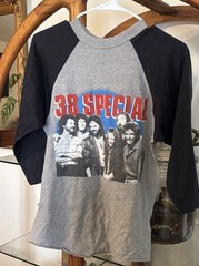 Vintage 38 Special 1986 Strength In Numbers Gray 3/4 Sleeve T Shirt Men’s M 80s