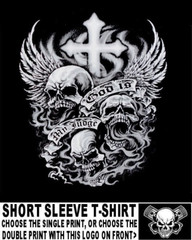 God is my Judge Screaming Skulls Wings Flames Motorcycle Rider Biker T-shirt 596