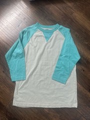 Rawlings Adult Adult Medium 3/4 Sleeve Baseball Raglan T-Shirt Teal and Cream