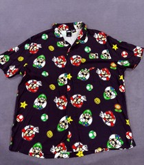 Nintendo Super Mario Brothers Shirt Mens 3XL Black Allover Character Print
