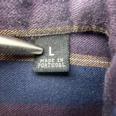 Todd Snyder Button Down Mens L Blue Purple Striped Flannel Shirt Long Sleeve