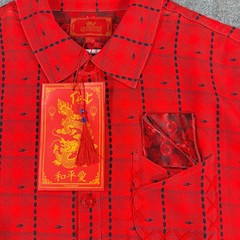 The Hideout Clothing Shirt Mens XL Red Eternal Plaid Snap Long Sleeve Button Up