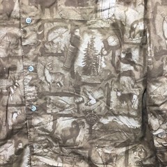 Columbia PHG Shirt Mens XL Extra Large Brown Hunting Gear Deer Fish Bird Print