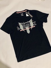 Black Messi Collection T-shirt with White and Pink Graphic Size M NWT