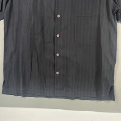 2 Tommy Bahama Men’s Large Short Sleeve Button Shirts 100% Silk Black Poly Gray