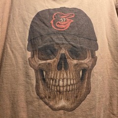 Baltimore orioles skull graphic tee