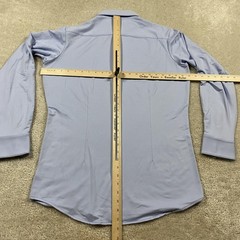 Mizzen+Main Shirt Mens M Blue Herringbone Performance Stretch Trim Fit Button Up