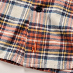 Men’s johnnie-O KNICK Performance Flannel Button-Up Shirt in Pumpkin Plaid Small