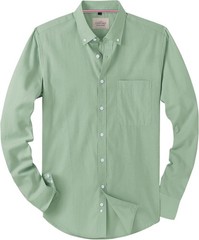 Mens Solid Oxford Shirt Long Sleeve Button Down Shirts with Pocket