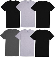 Mens 8-Pack Assorted Pocket Crew T Shirts by Fruit of the Loom Comfortable…