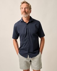 johnnie-O Surfsucker Short Sleeve Hangin’ Out Knit Button Down Shirt – Mens