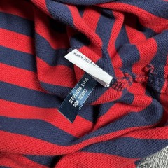 Vintage Polo RALPH LAUREN Shirt 2XB Red Navy Cotton Pique Striped Yellow Pony