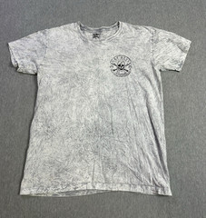 Surf Style Men’s Gray Double-Sided Crew Neck Cotton Skull Pirate Tee Sz M