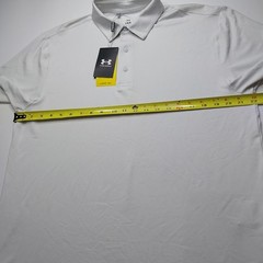Under Armour Polo Shirt Mens Large UPF 30 Anti Odor Golf Performance Silver