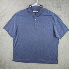 Tommy Bahama IslandZone Polo Shirt Mens XXL Blue Tencel Coolmax Short Sleeve
