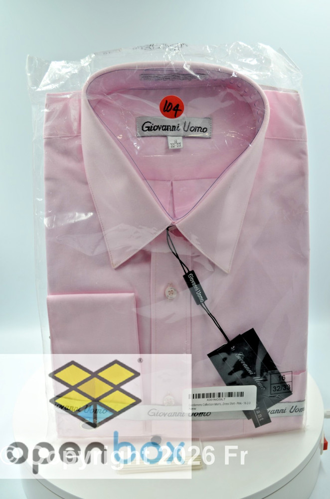 Giovanni Uomo Dress Shirt Mens 16 32-33. Long Sleeve French Cuffs with Cuff Link
