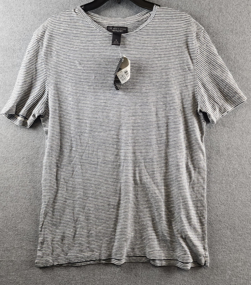 The Men’s Store at Bloomingdale’s Striped Linen Tee Men’s Size Medium Dark Slate