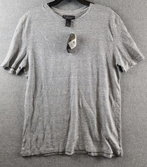 The Men’s Store at Bloomingdale’s Striped Linen Tee Men’s Size Medium Dark Slate