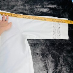 Vintage Iolani Beau Tiki Hawaiian Wedding Shirt Mens M White Made in USA Lace