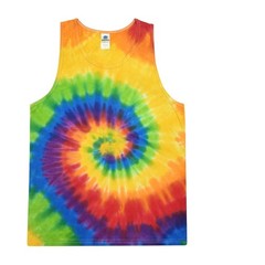 Multi-Color Tie Dye Tank Tops Sleeveless T-Shirts Adult S to XXXL Cotton