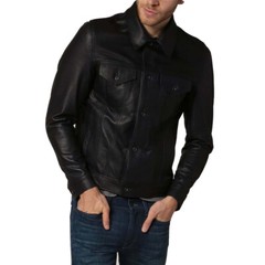 Men Shirts New Men’s Genuine Lambskin Leather Shirt Jacket Stylish Soft Slim Fit