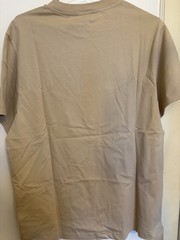Off-White Men’s Beige Logo Graphic Print Cotton Jersey Crew Neck T-Shirt S