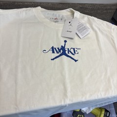 Nike Jordan Awake NY Off White Tee Shirt Top Sail Game Royal FV9913-133 Large