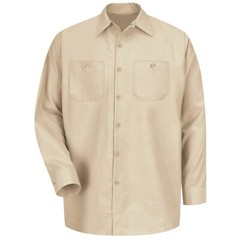 Red Kap Mens Size Medium Long Tan Long Sleeve Workwear Shirt SP14LT5