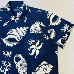 Polo Ralph Lauren Reef Life Vacation Shirt Men’s Size Medium Hook N Loop Collar