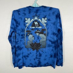 Disney Shirt Mens Medium Blue Aladdin Long Sleeve Tie Dye Our Universe Cotton