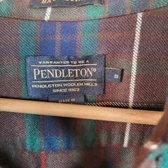 Pendleton Wool Button Up Shirt Elbow Patches Mens Size S Green Red Brown Blue