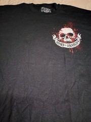 Sons of Anarchy Scroll and Skull Mens 2-Sided Black T-Shirt Size Medium New