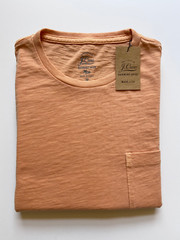 J Crew Mens Pocket T-Shirt (NWT) Coral Orange, Garment Dyed, UP TO 68% OFF MSRP