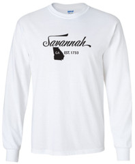 Savannah Georgia State T-Shirt Long Sleeve Graphic Tees Unisex Apparel Design