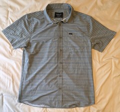 O’Neill TRVLR Traverse Stripe Shirt Mens M Standard Fit UPF 50 Stretch Woven SS