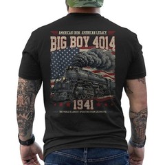 Big Boy 4014 Legacy Steam Locomotive Railroad Train Engine ON BACK T-Shirt