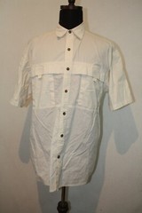 Moose Creek Sz XL Lightweight Cotton Light Ivory S/Sleeve Vented Fishing Shirt
