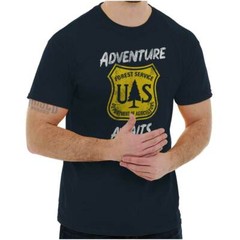 Adventure Awaits US National Forest Service Womens or Mens Crewneck T Shirt Tee