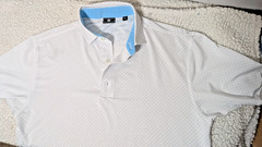 ⛳ FootJoy FJ Men’s White Blue Golf Polo Shirt Short Sleeve Medium Athletic Fit