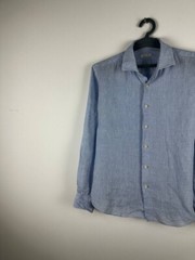 Luxury L.B.M. 1911 Linen Blue Shirt Size L