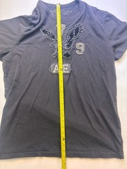 American Eagle Outfitters T-shirt Mens M Black Embroidery Distressed patch logo