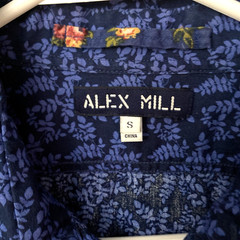 Alex Mill Poplin Cotton Leaf Print Oxford Novelty Modern Button Shirt Mens S 40″