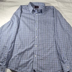 UNTUCKit Men’s XL Slim Fit Cotton Blue/White Check Long Sleeve Shirt Wrinkle