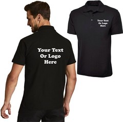 Personalised Printed Company Logo or Text Polo Shirt Workwear Uniform Tee Top