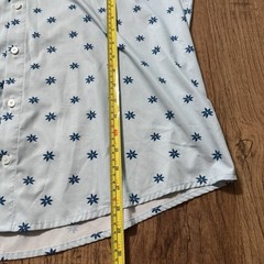 Mizzen+Main Leeward XL Classic Blue Geometric Performance Short Sleeve Shirt