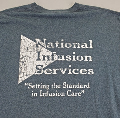 Gildan Shirt Mens XL Gray National Infusion Services Graphic Long Sleeve Thick